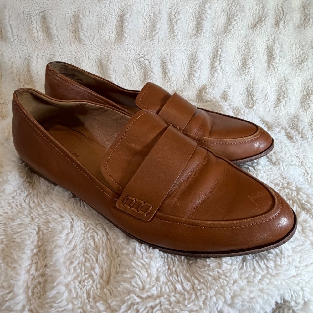 Madewell The Frances Loafer English Saddle Brown Leather Penny Loafers Size 11